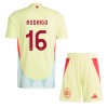 Maillot de Supporter Espagne Rodrigo 16 Extérieur Euro 2024 Pour Enfant